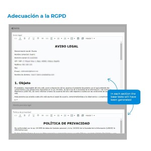 Alternative view of Module for compliance with the RGPD