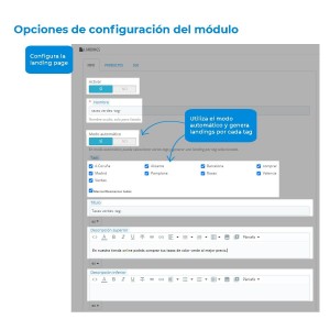 Alternative view of Landing Pages Module